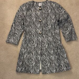 CAbi Monochrome Zigzag Patterned Jacket